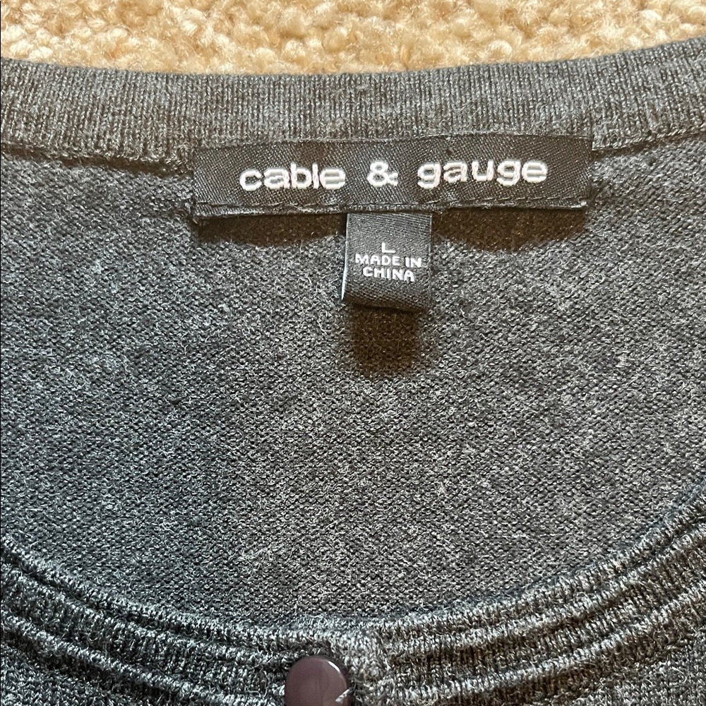 Cable & Gauge Charcoal Knit Cardigan - Picture 2 of 5